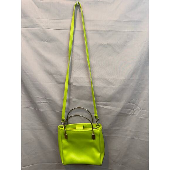 LA RUE Lime Green Purse with Metal Handles - Picture 5 of 7
